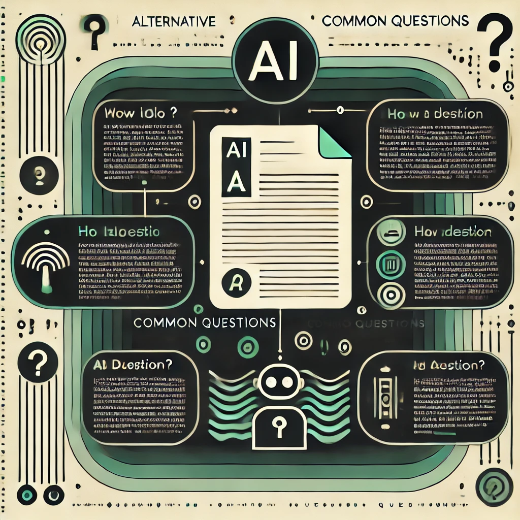 DALL·E 2025 01 17 14.24.47 An Alternative Infographic Style Image Presenting Common Questions About AI Generated Text. This Design Features A More Minimalist Layout With Rounded